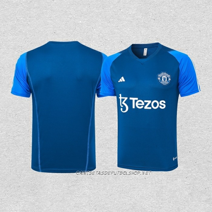 Camiseta de Entrenamiento Manchester United 23-24 Azul